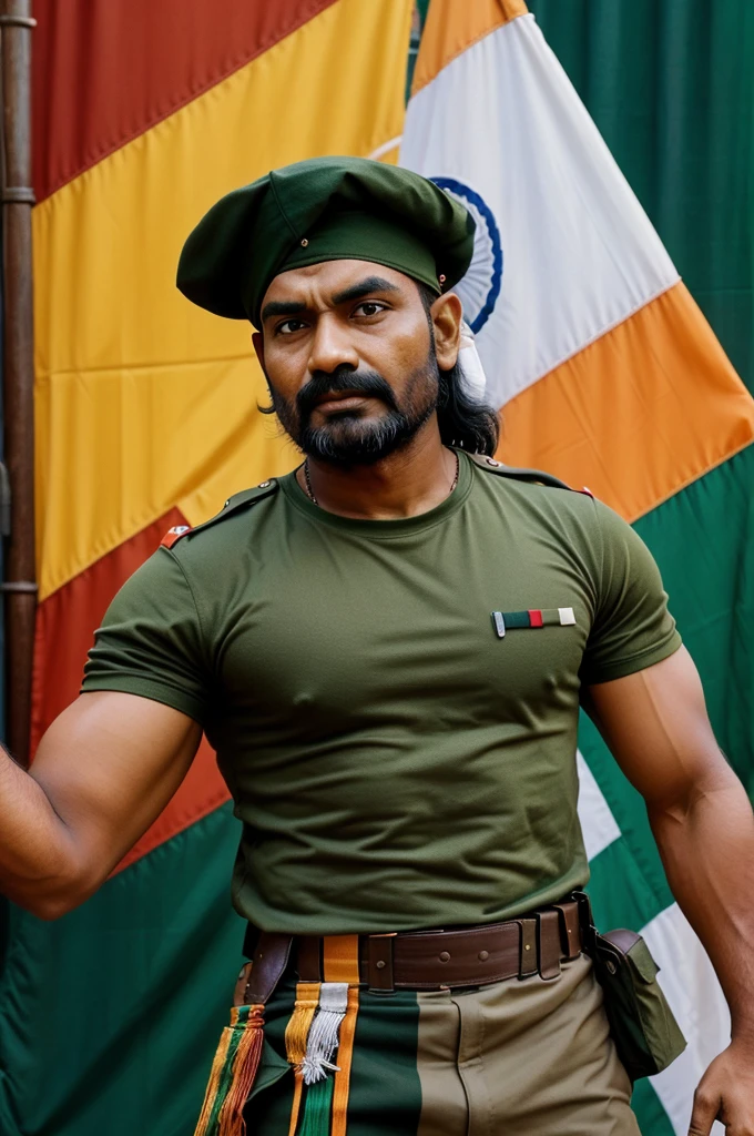15 August a slute indian flag a soilder hd pic
