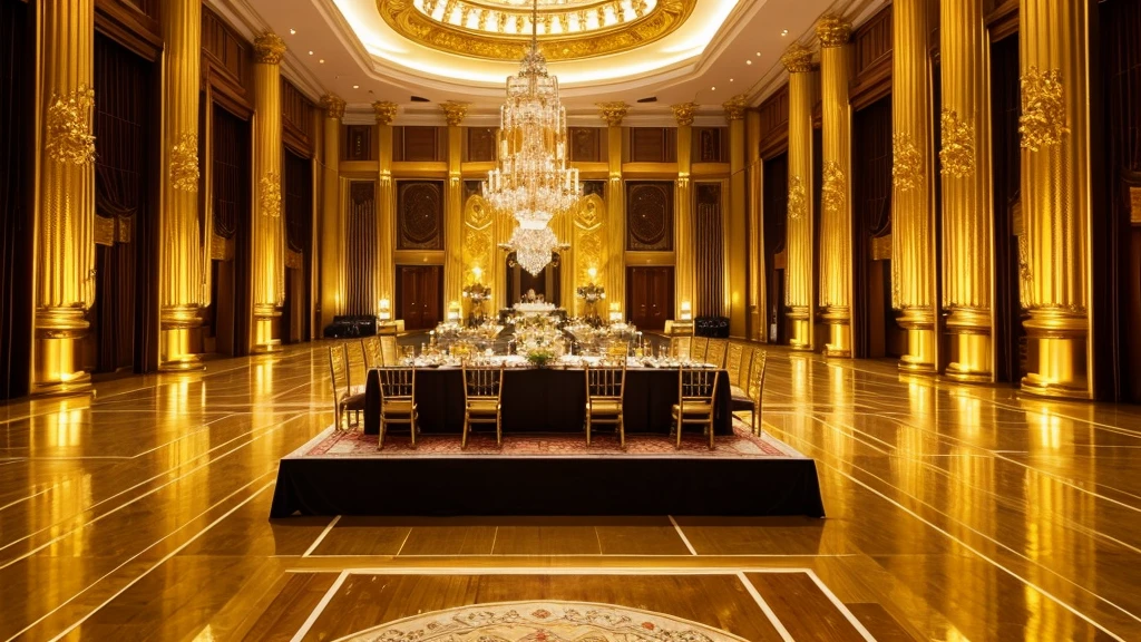 A very spacious and luxurious golden hall