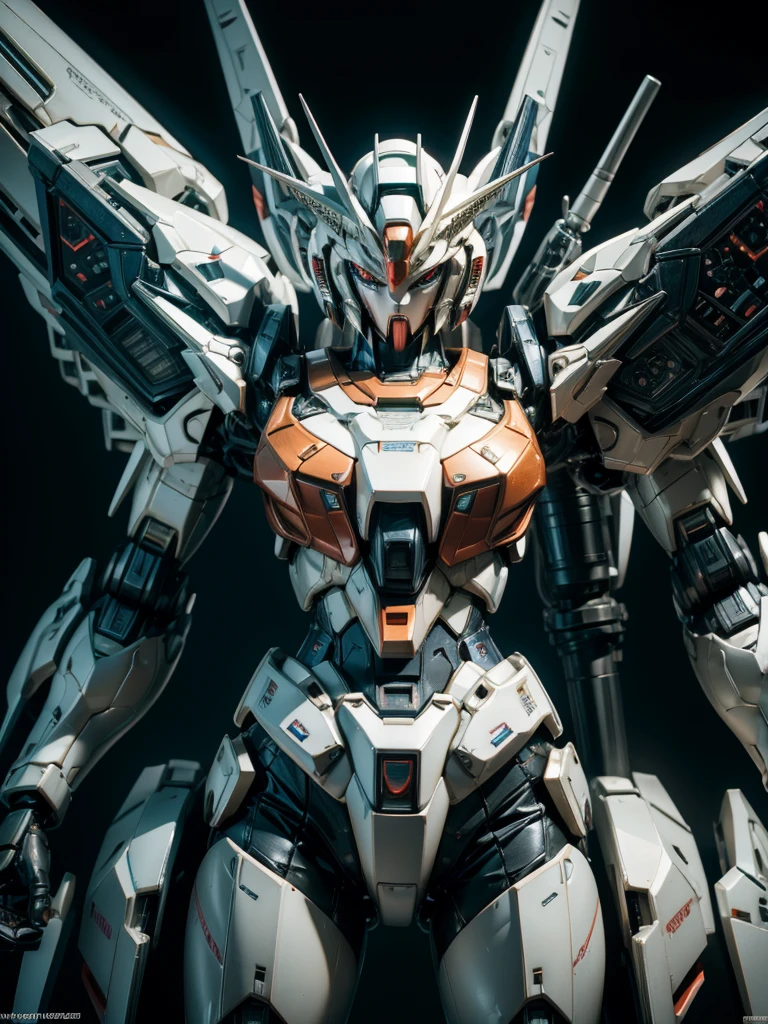 Textured skin, Super Detail, high details,  Best Quality, hight resolution, 1080p, hard disk, a beauty,She wears a futuristic Gundam mecha,(Gundam),Fulll body Shot