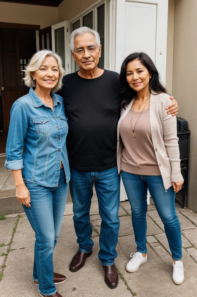 A woman with her parents