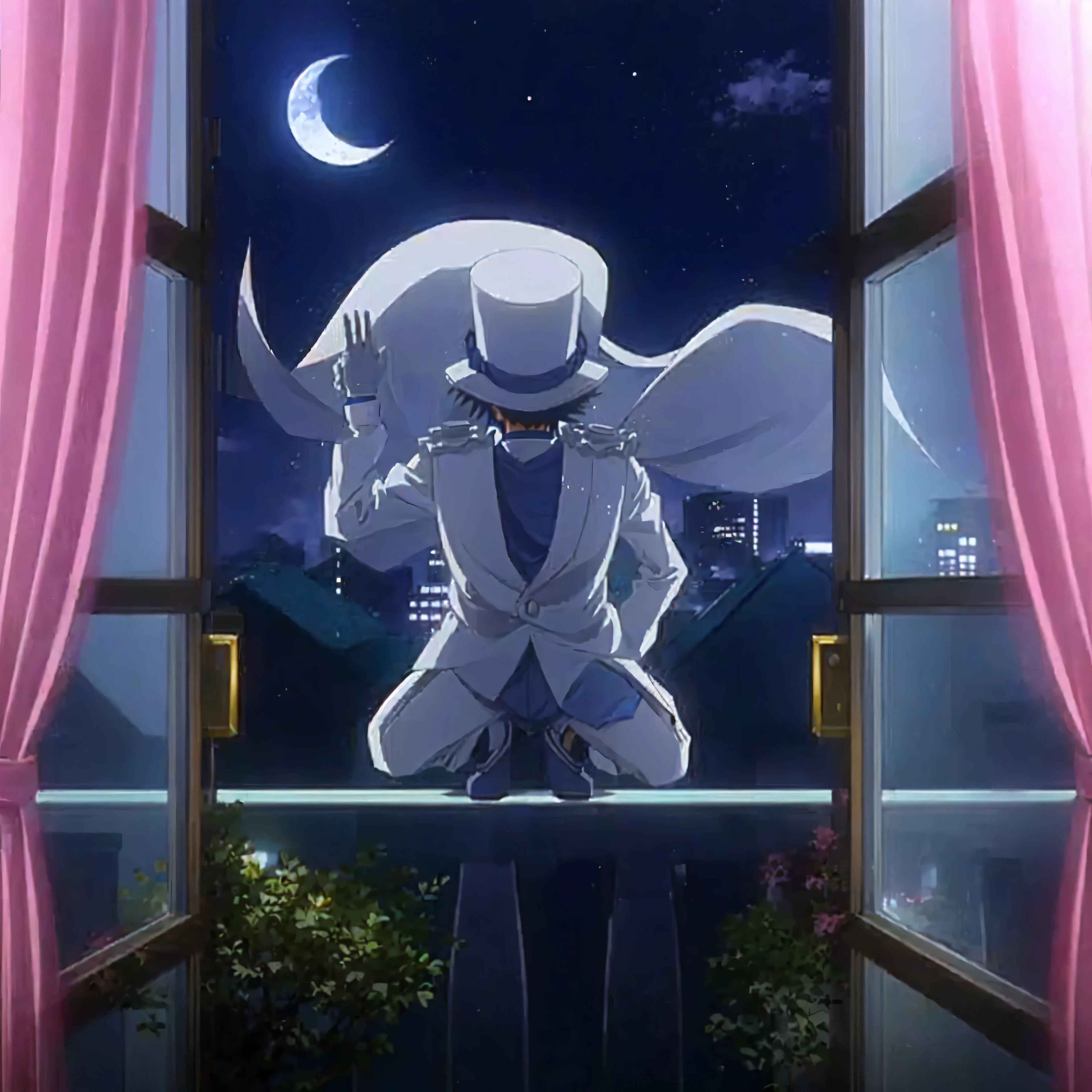 Highest quality、Highest quality、Realistically drawn detailed pictures、Anime character sitting on a window sill looking at the night view, Boogiepop Phantom, White Fox Anime, today's featured Anime stills, official Anime stills, From the TV anime, Anime stills image, Anime stills, Screenshots from the 2012 anime, anime key visual of elegant, Space Dandy anime dandy, safebooru anime images