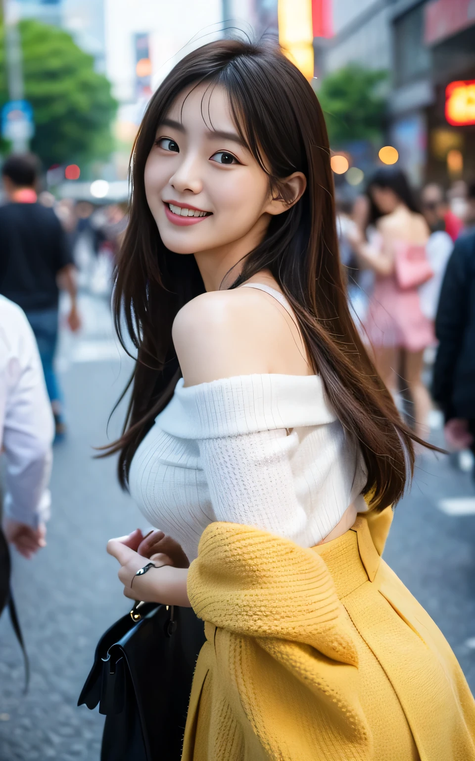 巨作, 4K, Best quality, FELute, necklace,Gorgeous dress, (on the St. Peter's Square of Vatican,crowd of),Bracers, Cowboy shot, lookatthe viewer, Smirk, Hand up