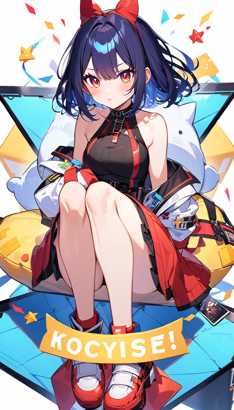 Kiki's Delivery Service Kiki、Caucasian woman in her s、Blonde、iris、Red ribbon headband、Indigo Dress、Red Shoes、Holding a long-handled broom、smile、European old town background
