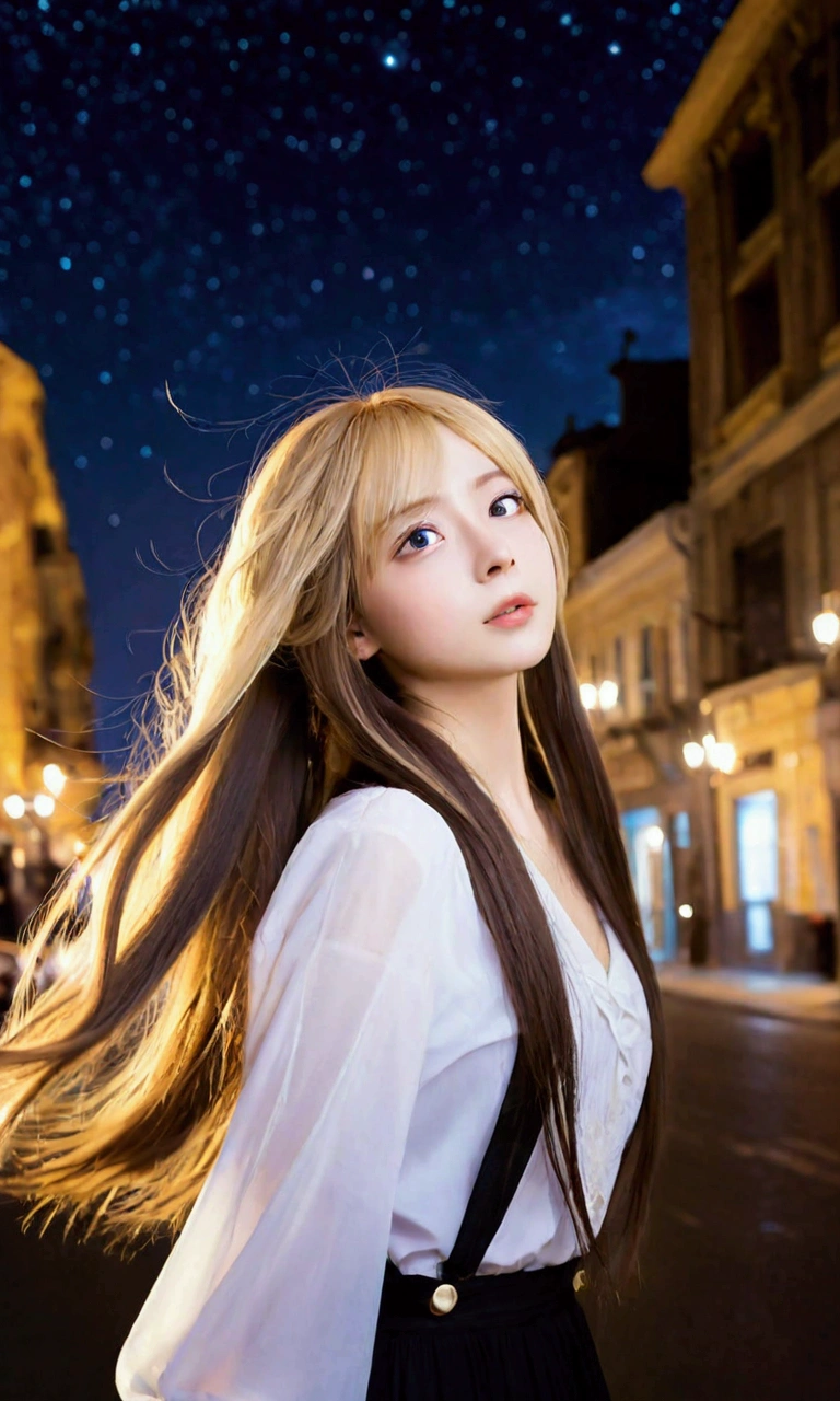 masterpiece、highest quality、(Detailed both eyes)、(cute japanese woman、bangs:1.3)、23 years old、1 girl、elegant、black hair、(auraroid photo:1.4)