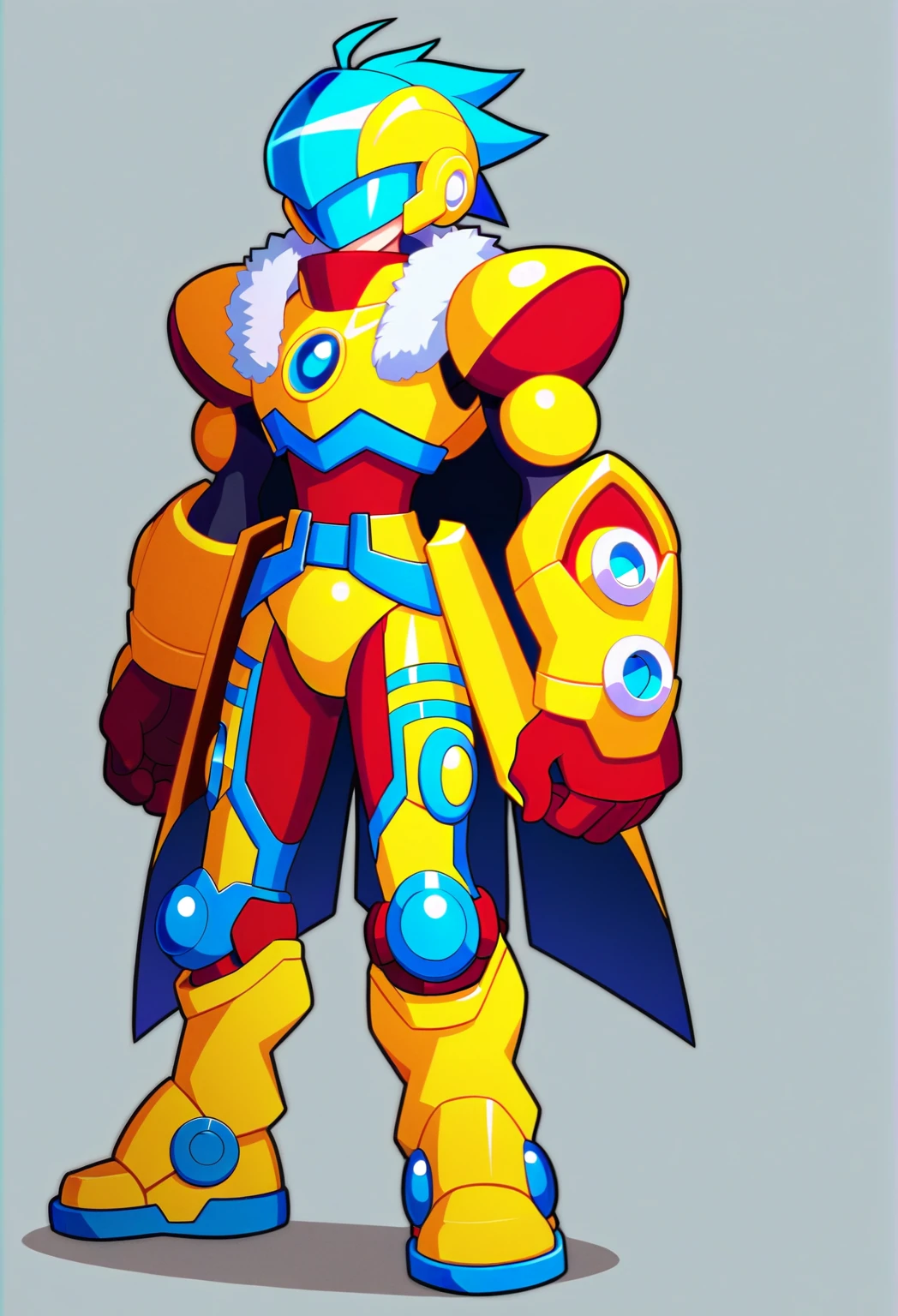 1in kinu-sensei artstyle, Kinu Nishimura style, muted pastel colors, (multiple views:1.2), 1boy, solo, hardboiled, reploid, The image showcases several iterations of the character Megaman X in his design from "Mega Man X8". This character, a Reploid, features a sleek, futuristic design with a predominantly blue color scheme and light blue highlights. The first design shows a rounded, simplistic form, emphasizing a youthful and approachable appearance. The second design introduces angular features, giving him a tougher and more mature look. The third design further enhances these aspects with added armor details and more defined muscle structure, highlighting his combat-ready nature. The side profiles show his helmet with a red gem centerpiece and intricate arm and leg armor details. The overall art style is dynamic, with clean lines and a mix of soft and hard shading to emphasize his mechanical yet heroic qualities. AI art prompts: - "Futuristic Reploid, Megaman X design,, kinu-sensei artstyle,in kinu-sensei artstyle