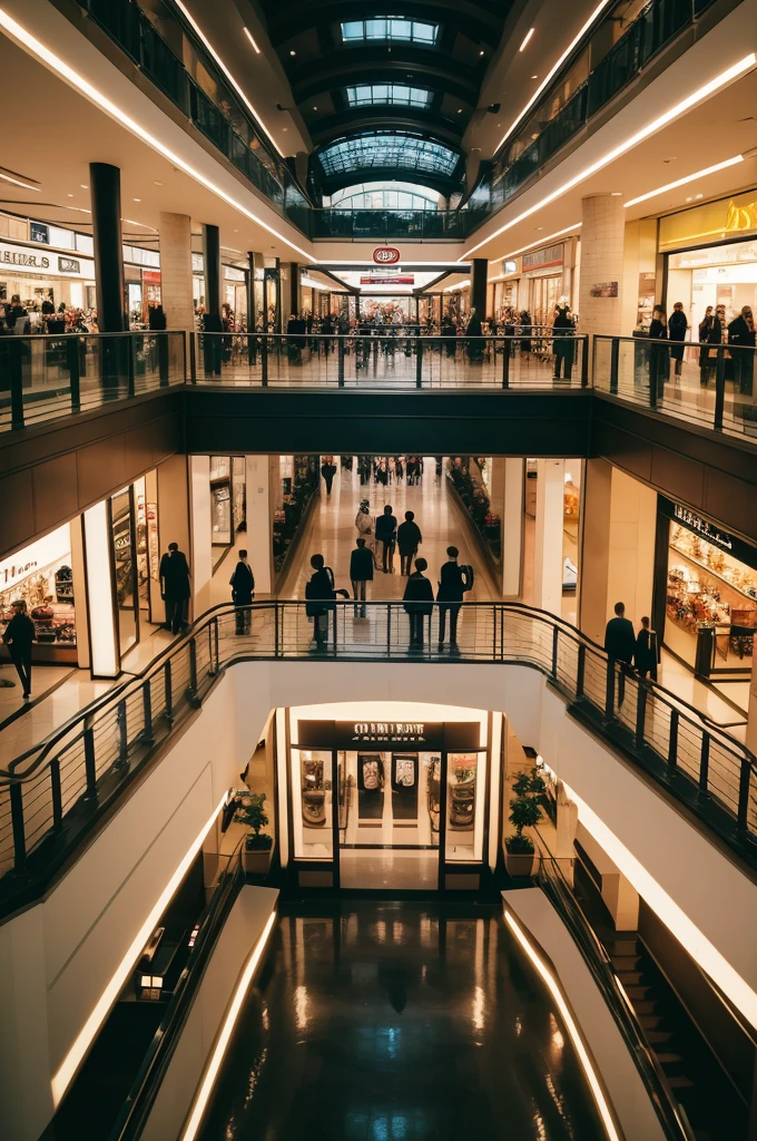 Home in a well-dressed shopping mall, well-lit setting without any people in the background