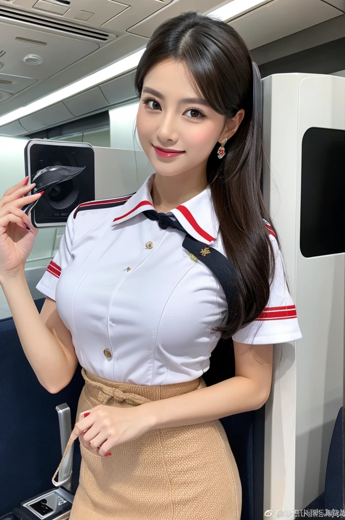 Masterpiece, best quality, perfect face ,white face,air hostess sexy girl