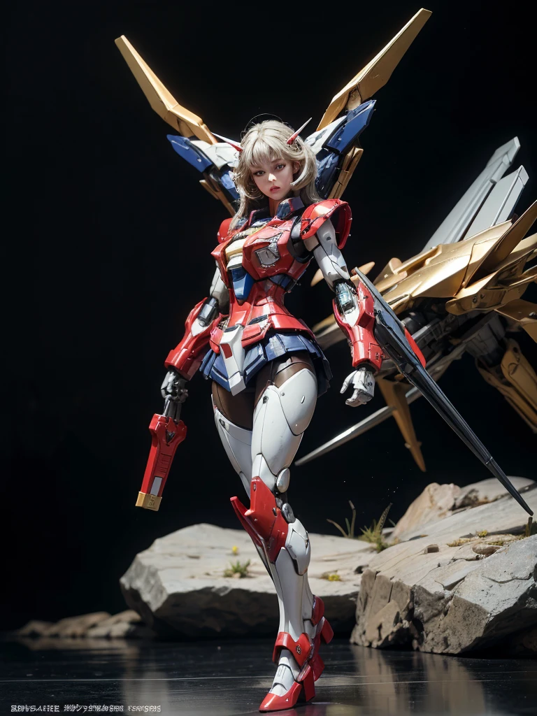 Textured skin, Super Detail, high details, High quality, Best Quality, hight resolution, 1080p, Gorgeous beauty、Girl with Beautiful Mecha Body、(Gundam) Girl with robot body