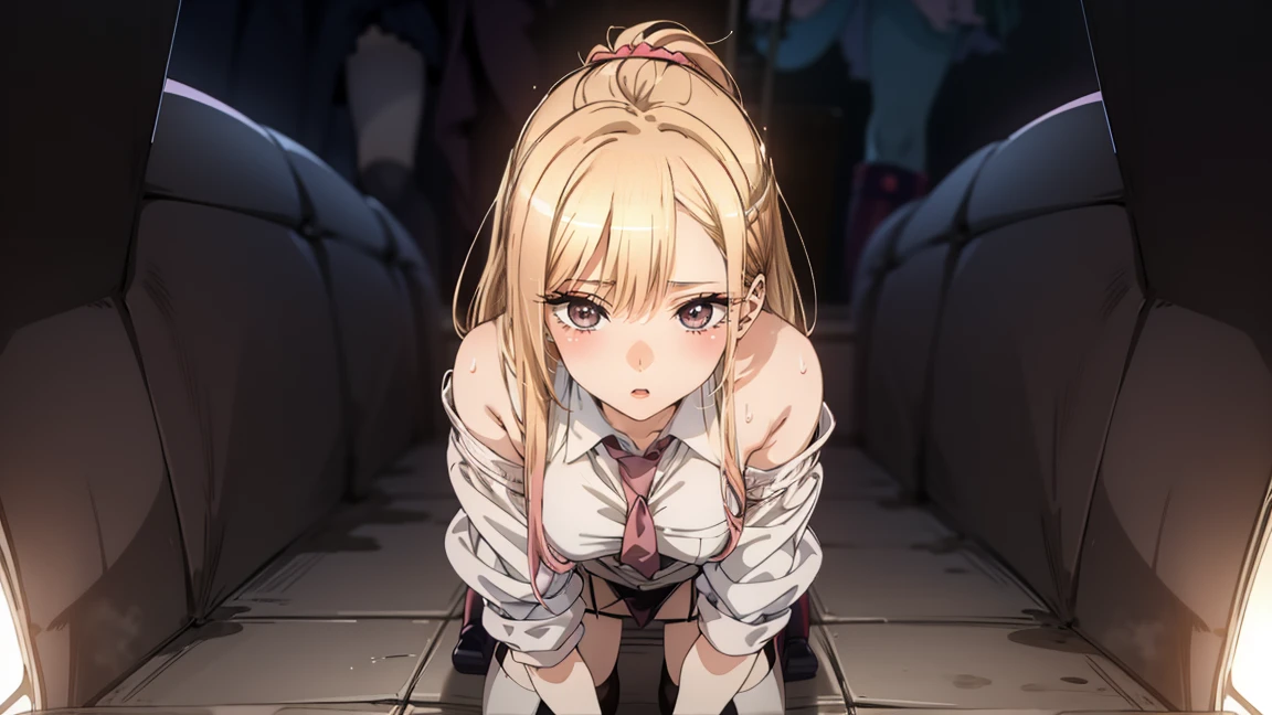、Knee-high socks、、garter belt、, Sexyな陰毛ポーズのジェスチャー, Anime girl crouching, , Beautiful Anime girl crouching, 、sexy、Fascinating、Estrus、Sexy、invite、Sweat、vapor、Lick、Leaking、blush、、Sex、、Gal、Nurse uniform crying、Sharp Eye、Glare、Contemptuous Eyes、Clothes with protruding shoulders、Long gloves、Long gloves、blonde