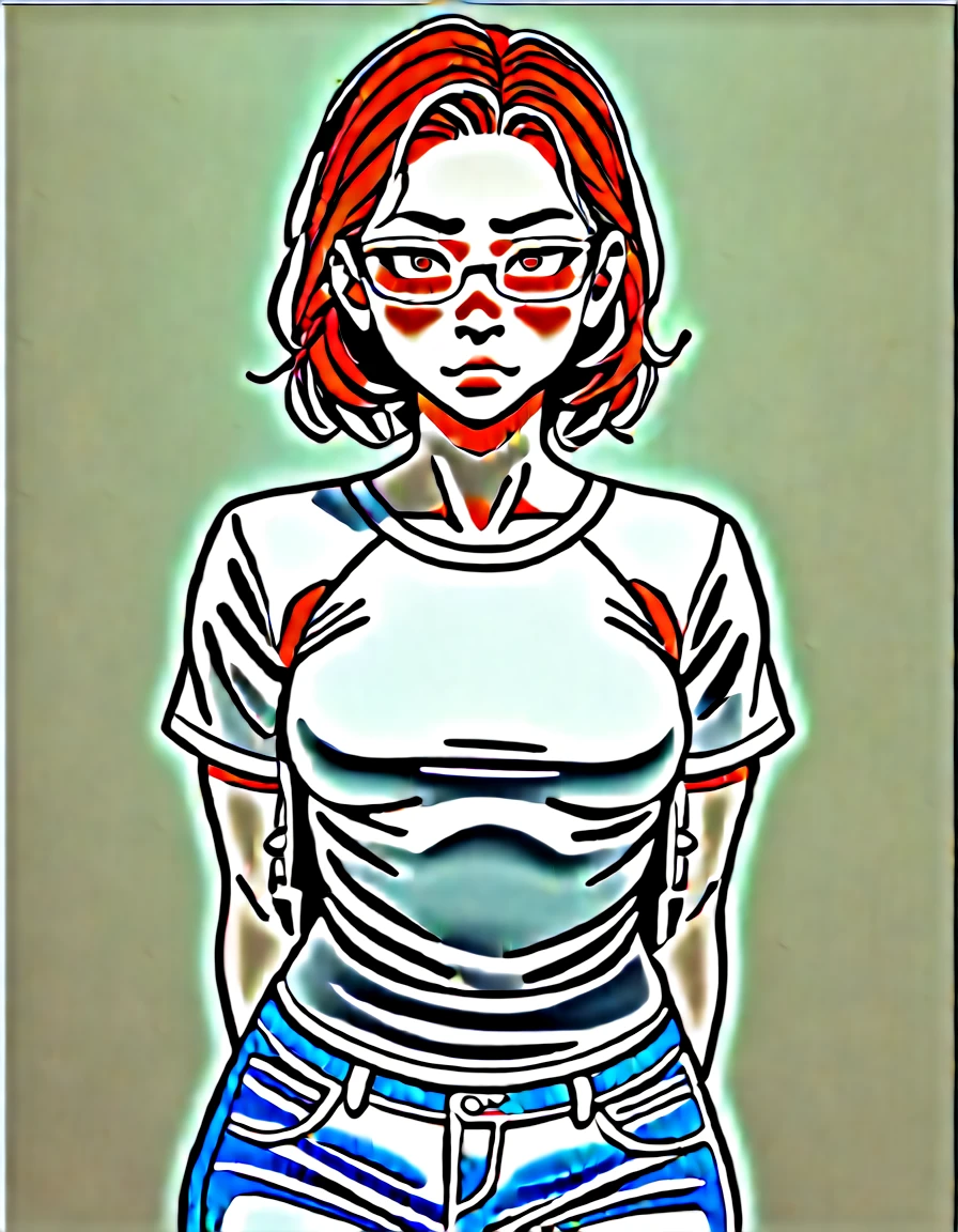 (zPDXL2),  score_9_up, painterly, faux traditional media, realistic, close-up portrait, BREAK
1girl, solo, (Chestnut, shoulder-length hair), brown eyes, (slender body:0.75), Light with a slight blush on her cheeks, action pose, (wearing Jeans and t-shirt, sneakers, thin-framed glasses, Small tourists backpack), simple background, BREAK
AissistXLv2, unaestheticXL_bp5, SimplePositiveXLv2, zPDXL2 PonyXLV6_Scores