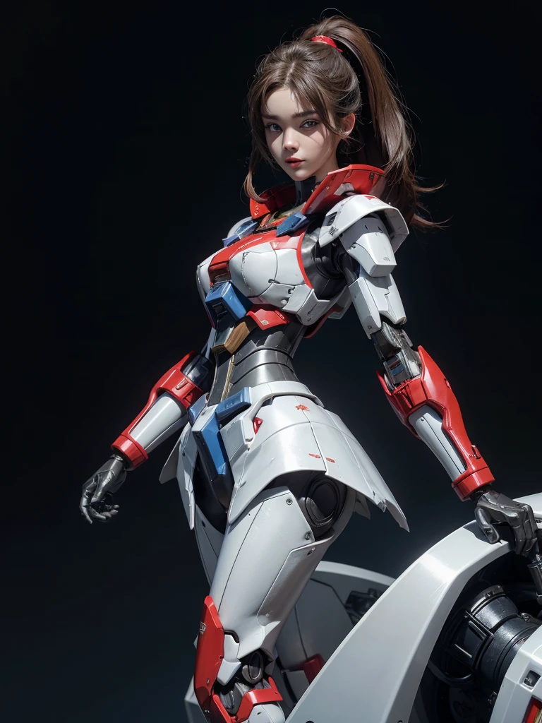 Textured skin, Super Detail, high details, High quality, Best Quality, hight resolution, 1080p, Gorgeous beauty、Girl with Beautiful Mecha Body、(Gundam) Girl with robot body