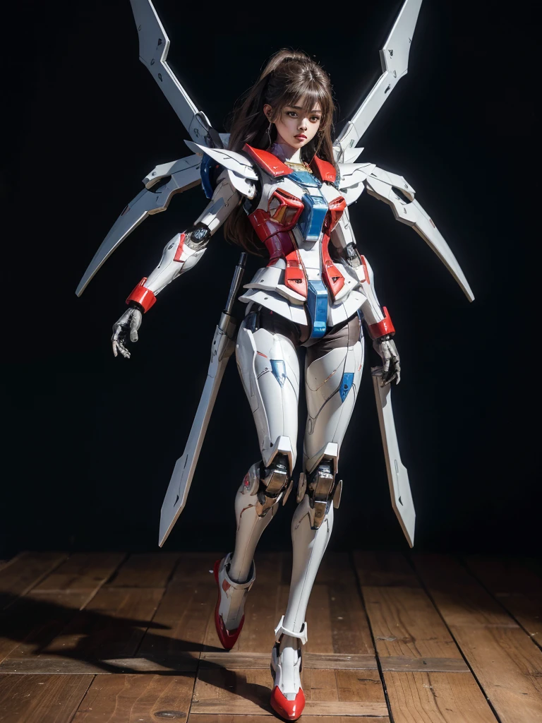 Textured skin, Super Detail, high details, High quality, Best Quality, hight resolution, 1080p, Gorgeous beauty、Girl with Beautiful Mecha Body、(Gundam) Girl with robot body