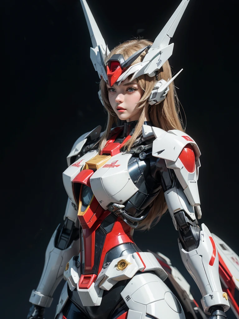 Textured skin, Super Detail, high details, High quality, Best Quality, hight resolution, 1080p, Gorgeous beauty、Girl with Beautiful Mecha Body、(Gundam) Girl with robot body