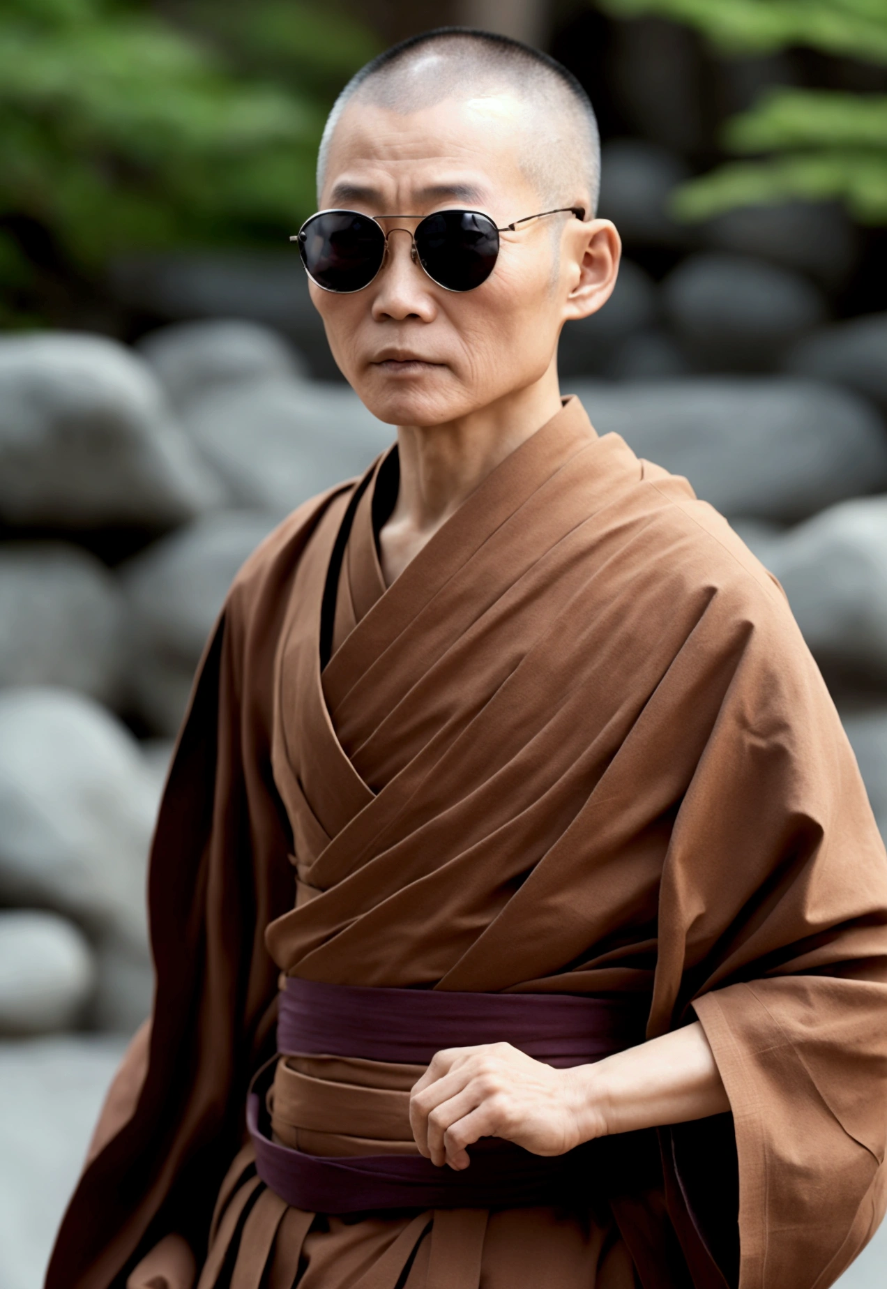 Japanese monk、Small、Expert、strongest、sunglasses