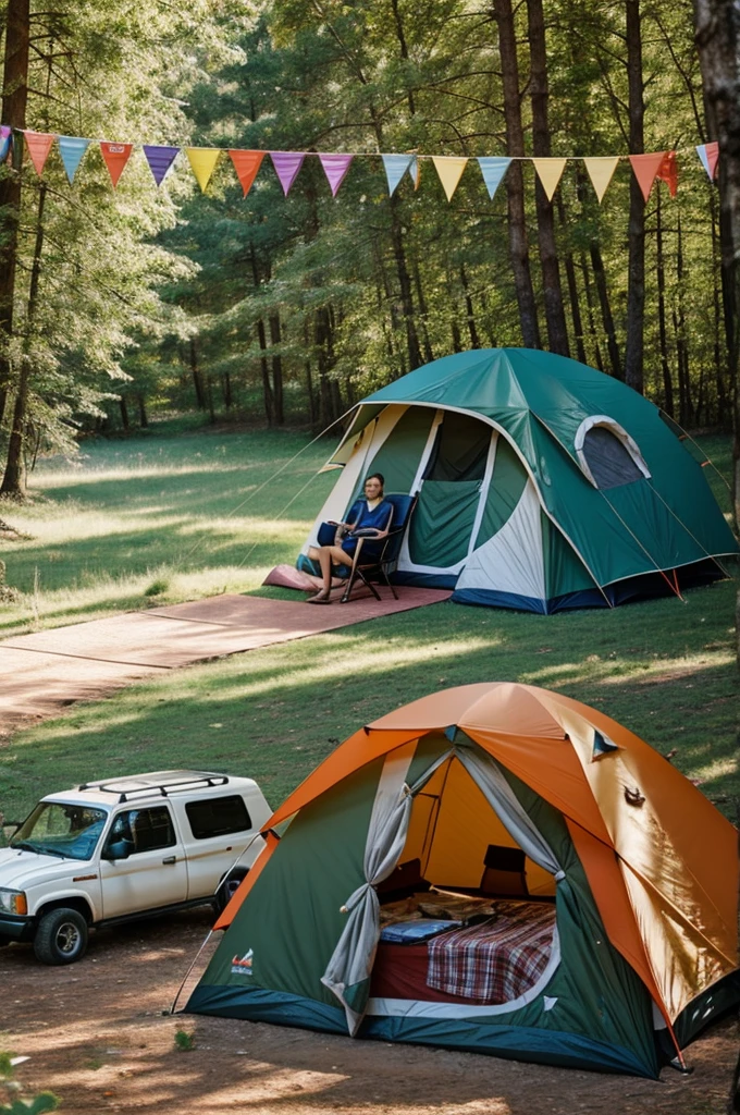 Happy birthday Faby with camping images