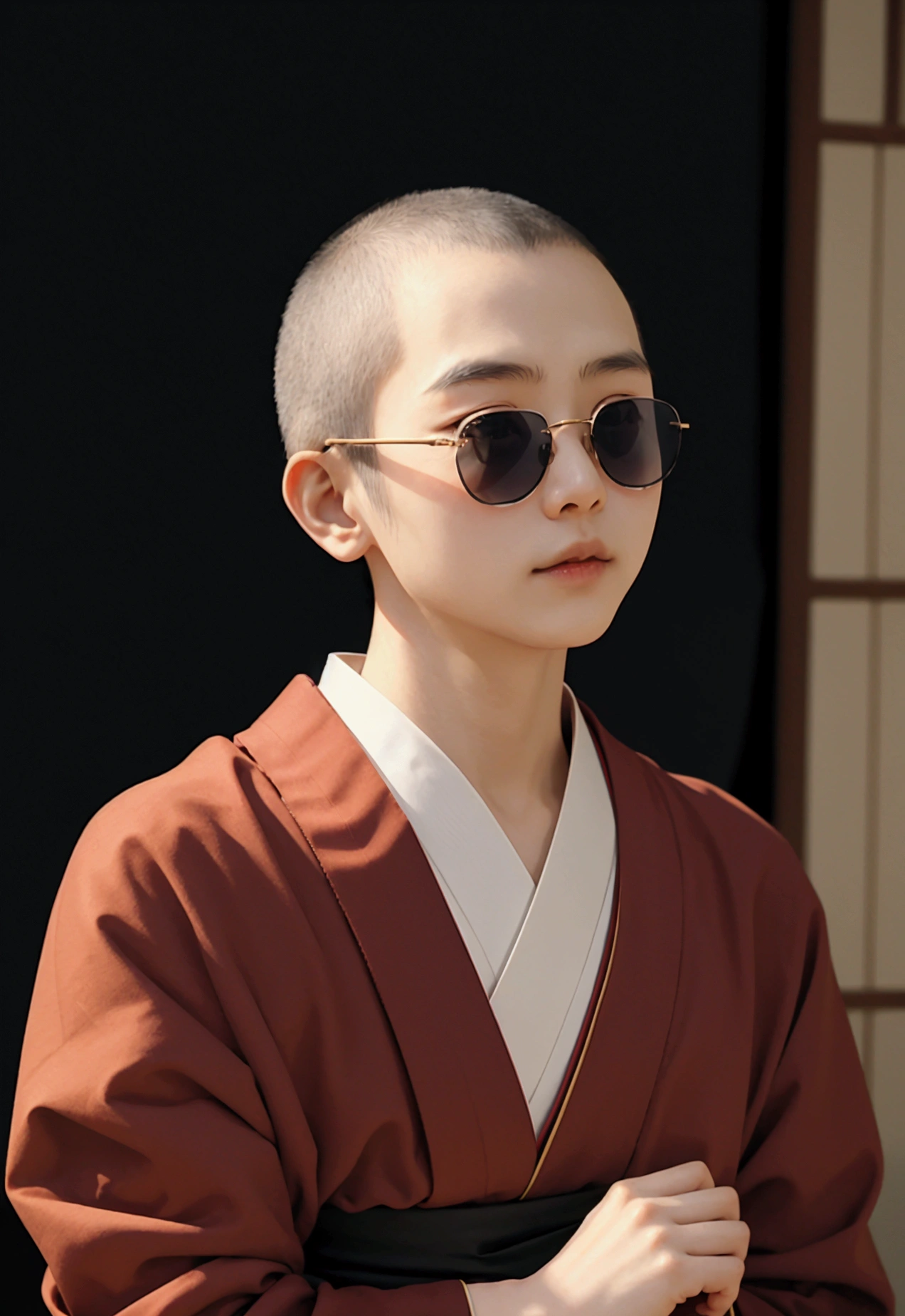 Japanese monk、Small、Expert、strongest、sunglasses