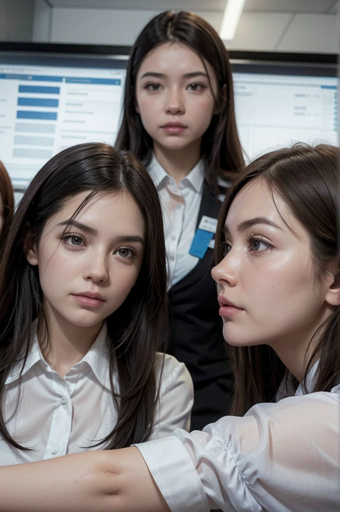 (((Very Realistic))) Employees of a company in a meeting room discussing Corporate Social Responsibility: The relationship between socially responsible practices and business efficiency. Na tela do Monitor, coloque um gráfico com estatísticas positivas. crescente.