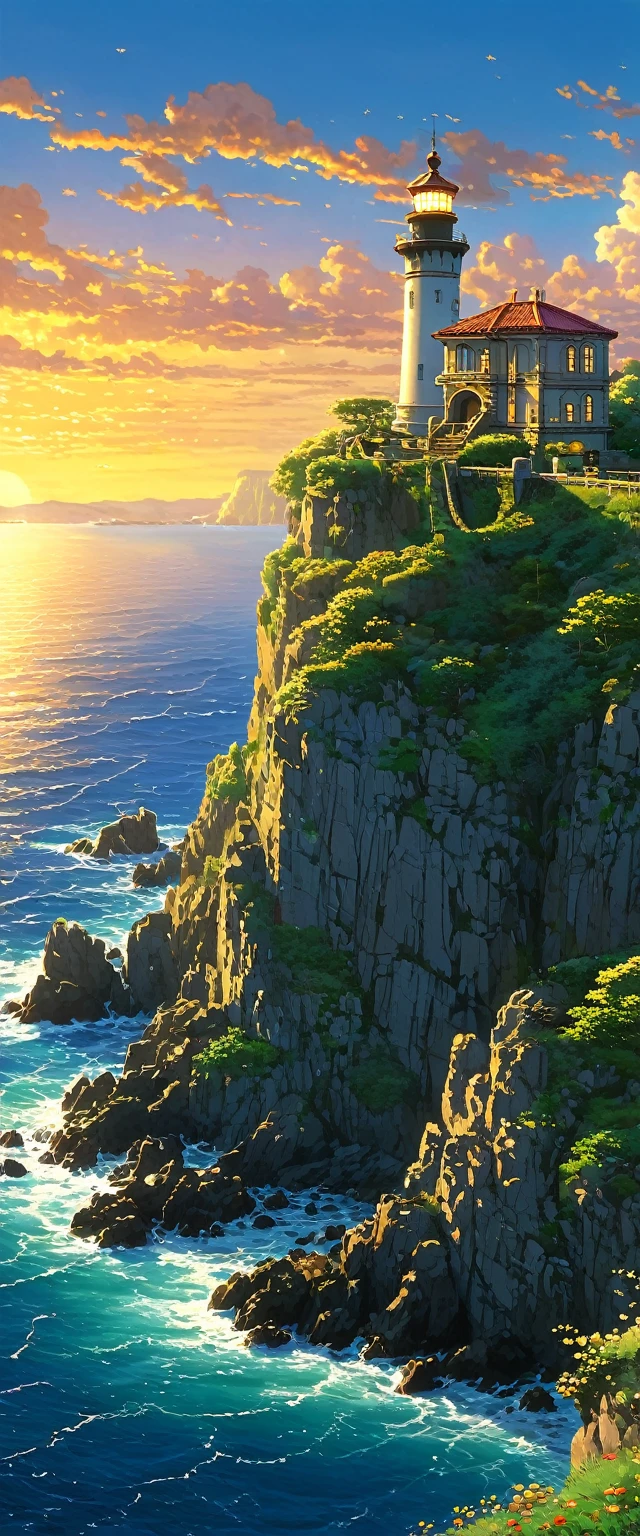 High quality, 8K Ultra HD. larga vista, vista amplia, a painting of a faro on a cliff overlooking the ocean, estudio ghibli luz del sol, hermosa escena de animery, anime hermosa escena de paz, Casa de la Luz, hermosa escena de anime, paisaje de estudio ghibli, faro, paisaje detallado, Ciudad junto al acantilado, increible miyazaki, thomas kinkade mate 4k, Fondo de pantalla de paisaje animado, Fondo de pantalla de naturaleza anime, increíble fondo de pantalla, brillante puesta de sol, paisaje extremadamente majestuoso, 8k
Clouds in sunset, sky on earth, golden celestial lights, 4K anime art wallpaper, anime background, 8K anime art wallpaper, art wallpaper anime, anime landscape wallpaper, amazing wallpaper, high quality wallpaper definition, 4k anime wallpaper, 4k anime wallpaper, Aries Moross art, Bob Byerley art, AshleyWoodArtAI, greg rutkowski
