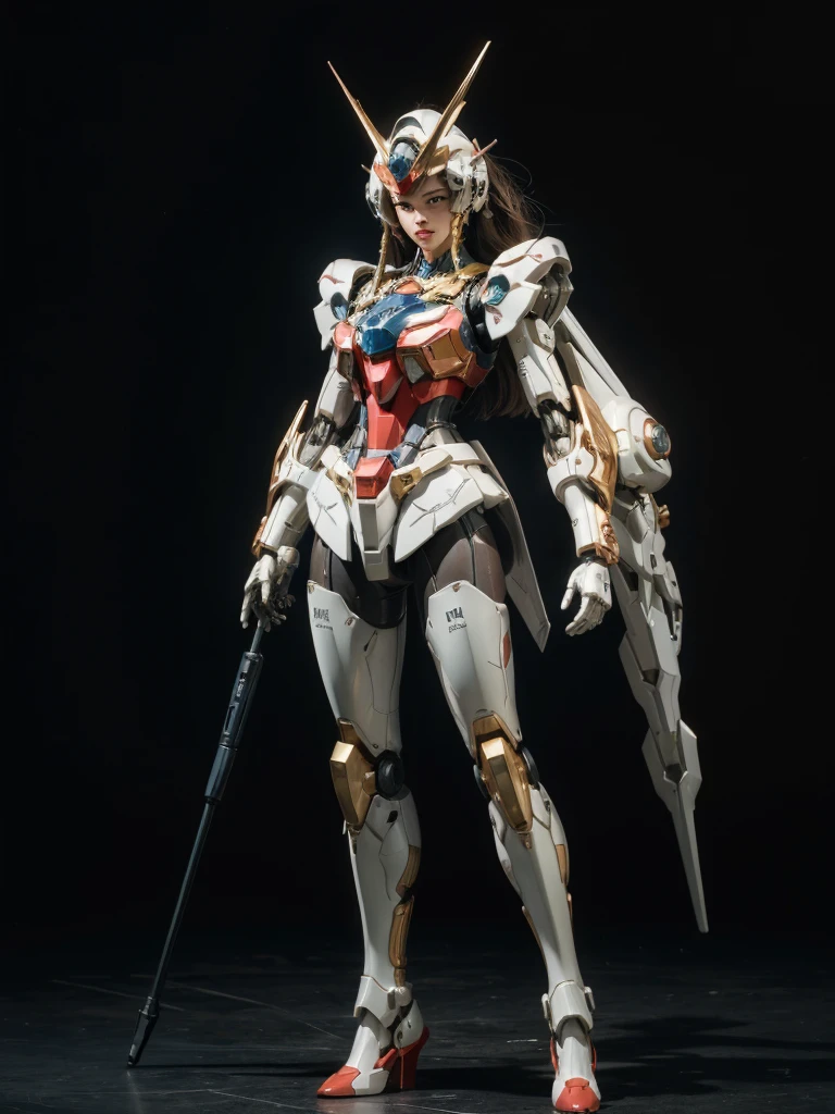 Textured skin, Super Detail, high details, High quality, Best Quality, hight resolution, 1080p, Gorgeous beauty、Girl with Beautiful Mecha Body、(Gundam) Girl with robot body