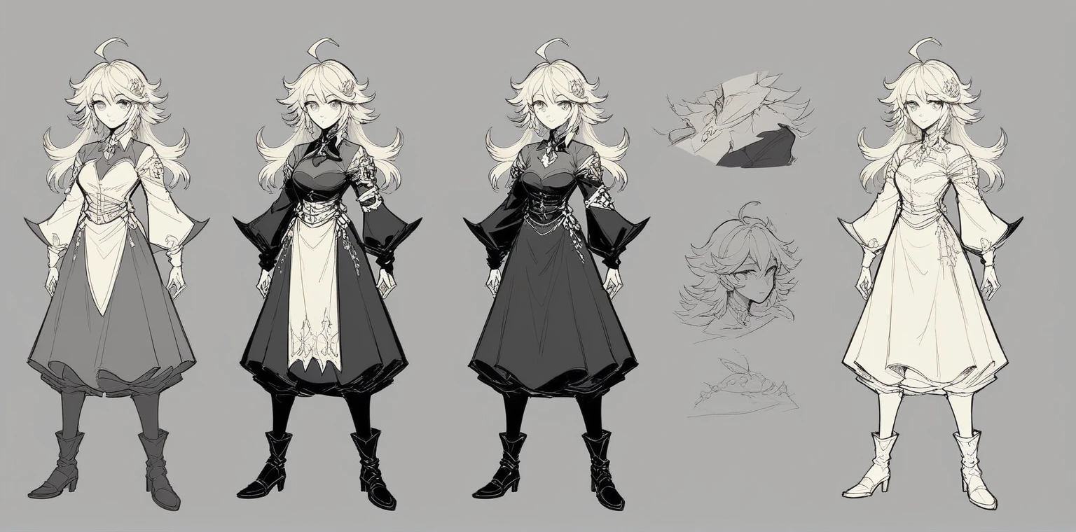 There are two pictures of women in different outfits., Even so + concept art, [ concept art ]!!, [ Character design ], ( ( character concept art ) ), Acceptable characters, concept art!!, !dream concept art, Full commission for, Rune Factory Art Style 5, concept art!, /!\ the witch, human :: witch