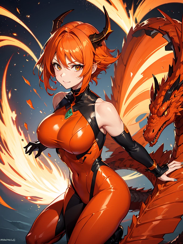 orange hair half dragon milf