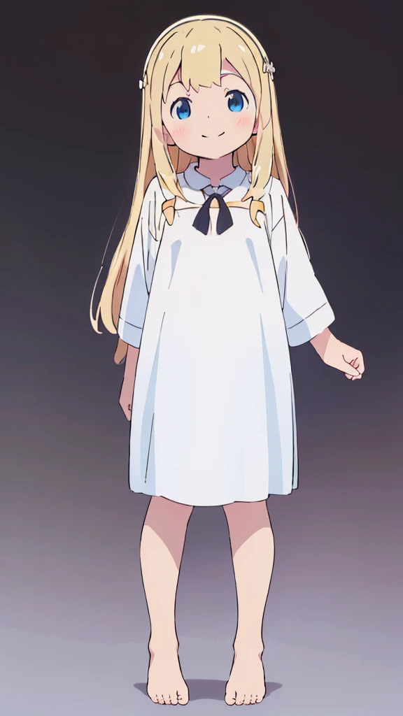 ((masterpiece))((Highest quality))girl、smile、blush、Flat Chest、Are thin、Blonde Hair、blush、Are standing、Whole body image、Even your toes are visible、Eye level on face、front、No background、真frontのアングル、Black priestess uniform