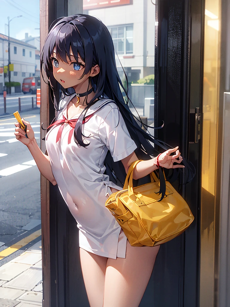Black Skin。
Long Hair Woman。
Naked high school students in the world。Wearing only a ribbon choker。
On the way to school with a bag in one hand。
Bulging、Slim body。
Second Person Viewpoint