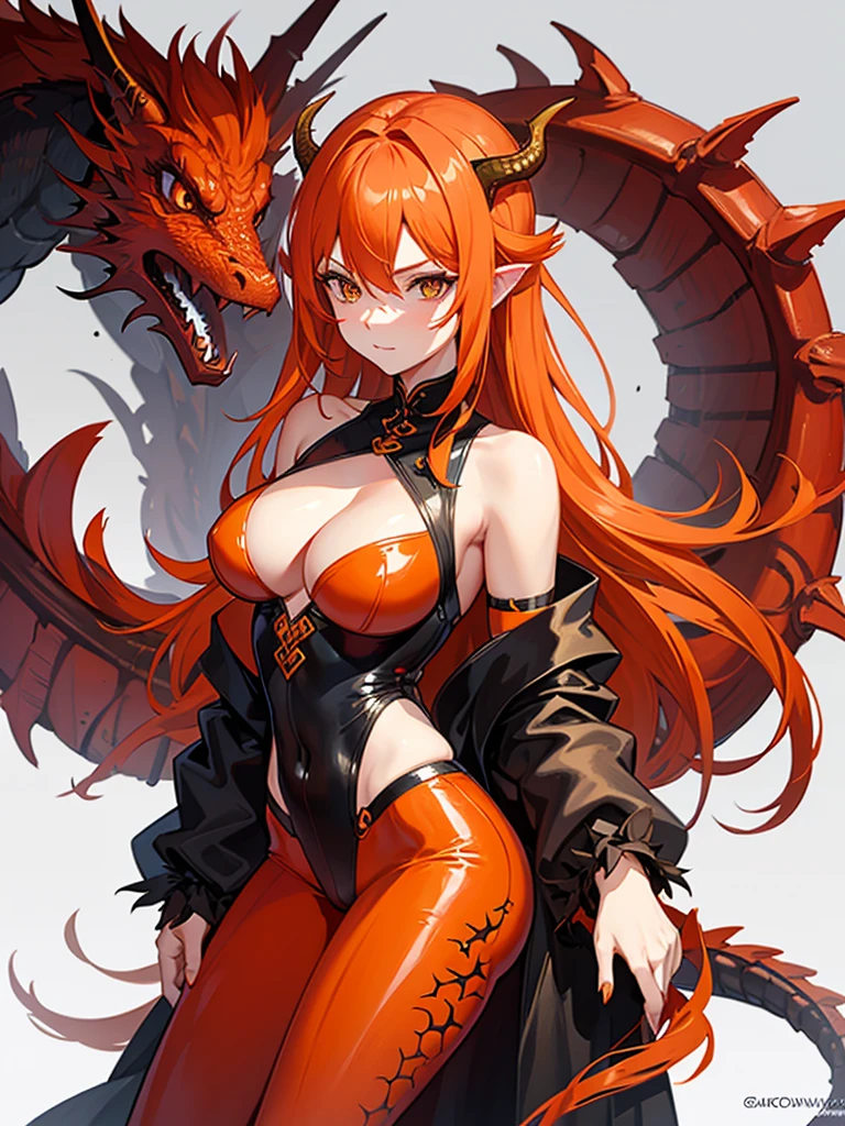 orange hair half dragon milf