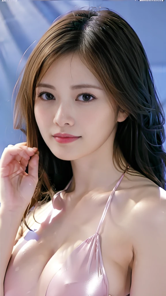 (((shiraishi mai,Maimai))), Micro bikini,((Slingshot Swimsuit)), nsfw, standing)),(((masterpiece, best quality, best illustration, high resolution, 1girl, solo))), (shiraishi mai), ((medium breasts,black nipple)), beautiful face,shiny skin,shiraishi mai,round face, (shiraishi mai), smile,shiny skin,aroused,
