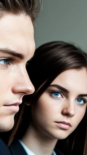 Group of perfect young Irish people gathered focus on face