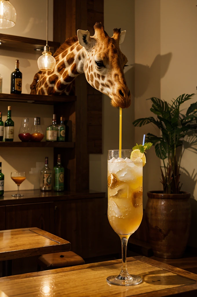 giraffe with oxygen cocktail