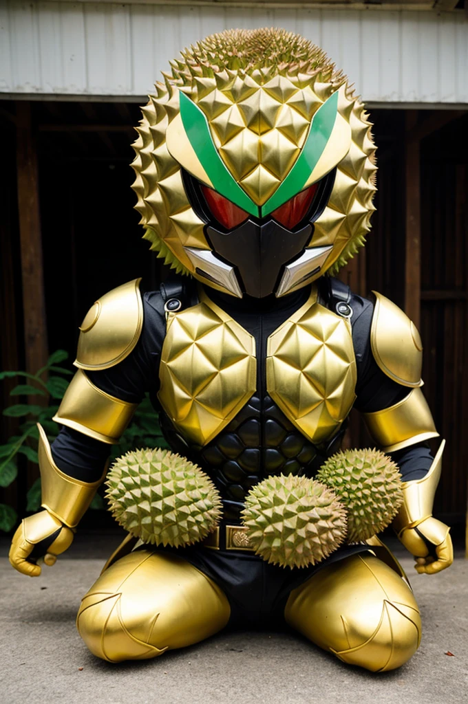 ((best quality)), ((masterpiece)), (detailed), kamen rider durian. sell durian