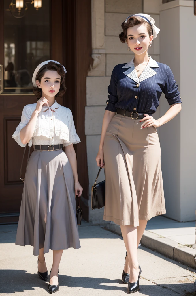 People in 50s clothes
