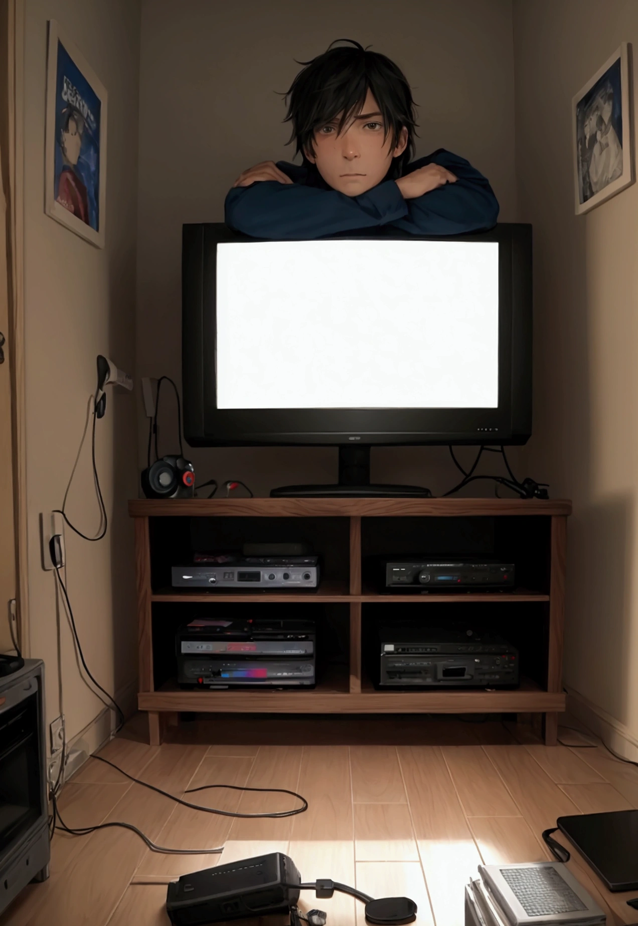 One Man,Hero,tv,scatterbrain,Watching TV in the room