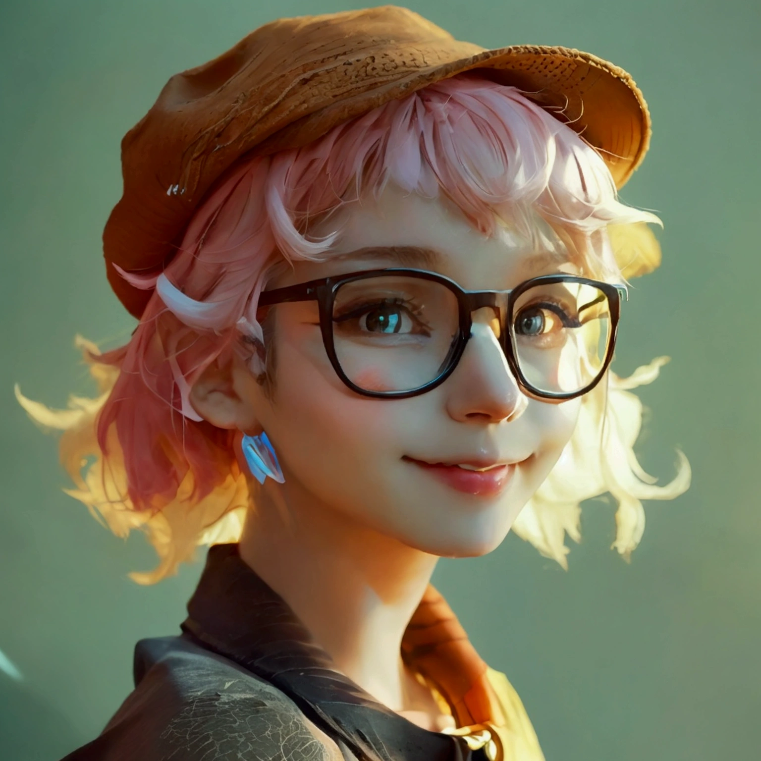 Create a vibrant and engaging avatar for a friendly and approachable character. The character should have a welcoming smile and bright, expressive eyes. The skin tone should be warm and natural. The hair should be styled neatly, with a color that complements the overall look. The clothing should be casual yet stylish, featuring colors that are visually appealing and harmonize well with each other. Accessories like glasses, a hat, or simple jewelry can be added to enhance the character's personality. The background should be simple and not distracting, preferably a soft gradient or a single color that contrasts well with the character. Ensure the avatar is well-lit, with clear and sharp lines, and has a playful yet professional appearance