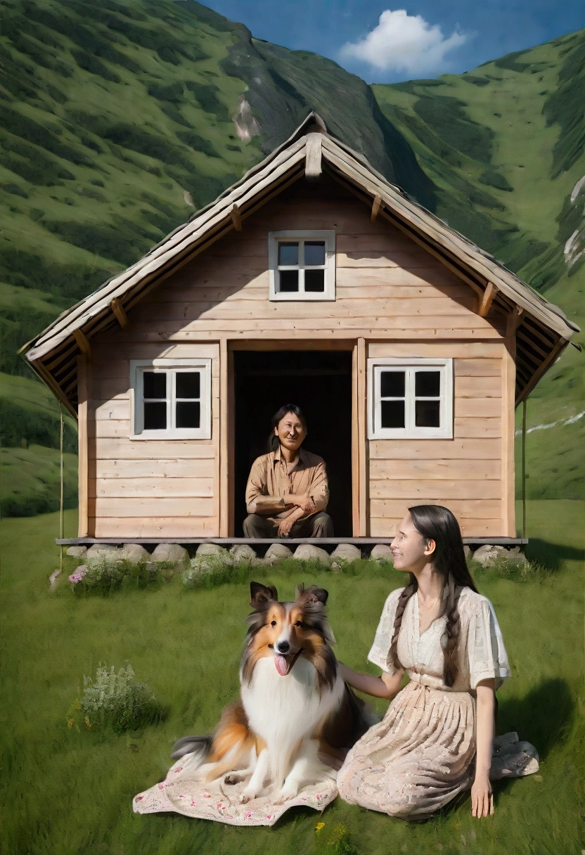 165 / 5 000
cottage on the meadow. two people man and woman, happiness
romance. Loving couple.
sheltie dog love, sun, nature, joy.
hut. chill. man Woman. mountain hut. wooden hut.
