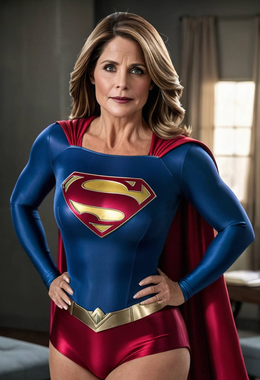 super old Lorraine Bracco em 2024 Supergirl; HD. Photograph, ((realism)), extremely high quality RAW photograph, ultra detailed photograph, sharp focus, high resolution, (detailed skin:1,3),high quality, film grain, Fujifilm XT3,Highly Detailed, movie, (Cinematic Photo:1.3) of (Realistic:1.3), by John Byrne/Jerry Ordway