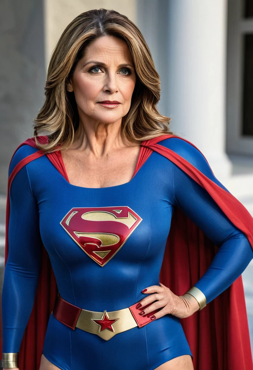 Greece; Sexy super old  Lorraine Bracco em 2024 Supergirl; HD. Photograph, ((realism)), extremely high quality RAW photograph, ultra detailed photograph, sharp focus, high resolution, (detailed skin:1,3),high quality, film grain, Fujifilm XT3,Highly Detailed, movie, (Cinematic Photo:1.3) of (Realistic:1.3), by John Byrne