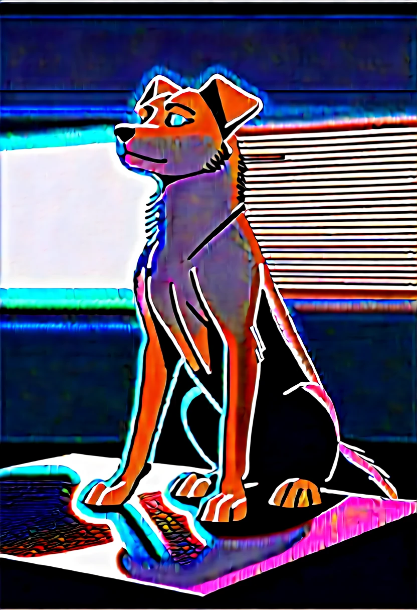a golden retriever sitting with an animal friend, detailed fur, fluffy tail, friendly expression, dimly lit bar interior, neon lights, whiskey on the rocks, counter table, (best quality,4k,8k,highres,masterpiece:1.2),ultra-detailed,(realistic,photorealistic,photo-realistic:1.37),highly detailed, cinematic lighting, warm color tones, chiaroscuro lighting, intricate textures, depth of field, ambient occlusion, dramatic shadows