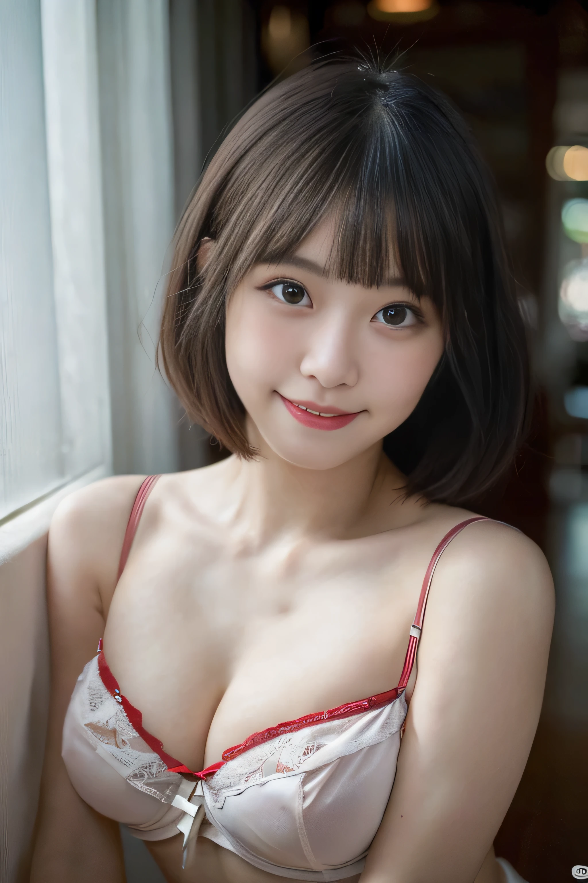 buzzer, Lustful, (Best Quality,4K, 8K, hight resolution, masutepiece:1.2), Ultra-detailed, (Realistic ,Photorealistic ,Photorealsitic:1.37), 1girl in, (Perfect body :1.2), Ultra-detailed face, Detailed lips, Detailed eyes, Sexy double eyelids, Beautiful detailed eyes, Beautiful detailed lips, Orange kimono, (After ), sexy flirty pose, short-hair, Hi-Res, Cinematic Angle, Professional Lighting, Unity 8k Wallpaper, Aesthetic, masterpiece, top-quality, Shy laughter, South Island, Waikiki, indoors, (Large Breasts:1.5), (Slim Body:1.5), (White and red Cute See-through lingerie:1.5)