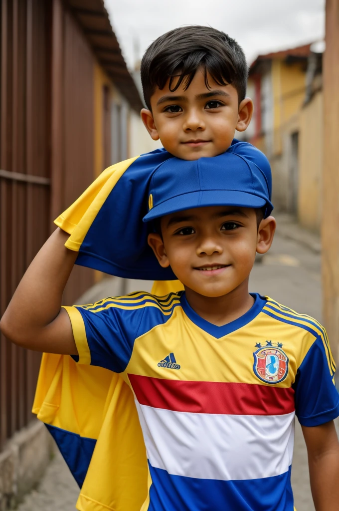 Boy with Colombian national team shirt