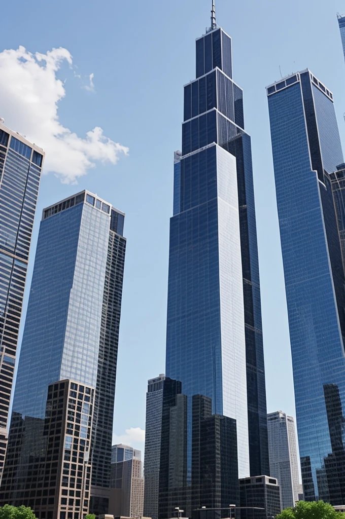 Willis Tower but with a more modern design