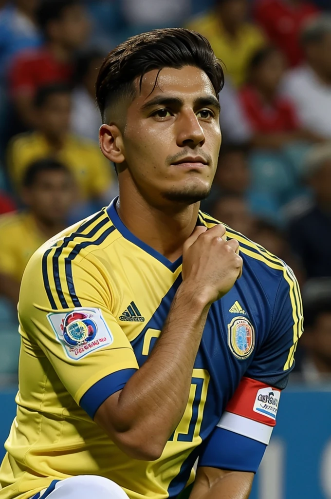Bolaños watching the Colombia VS Argentina national team match