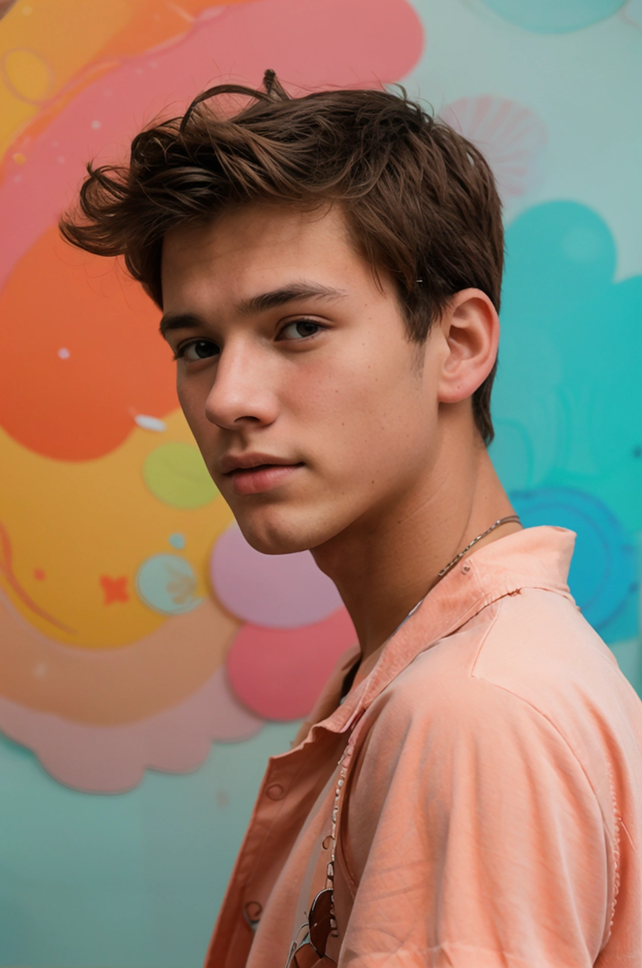 Realistic photo of solo handsome teenage men