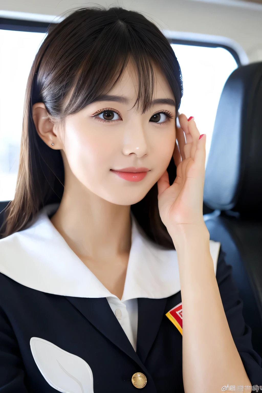 ((best quality)), ((masterpiece)), (detailed), perfect face, white face , air hostess sexy girl 