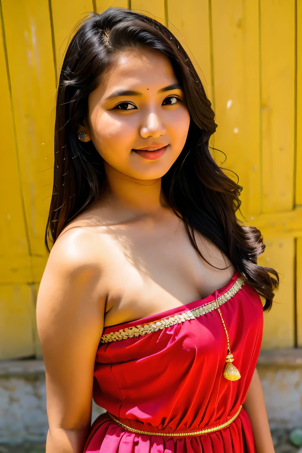 19 year nepali girl full dress-up in hot weather
