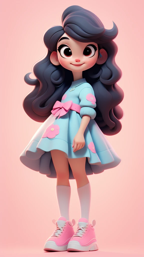 chibi baby 8k, highly detailed, beautiful girl, baby, chibi, , cover art, blue hair bow, brown long hair pink sleeve dress, white background,white shoes, balancing, optimistic
