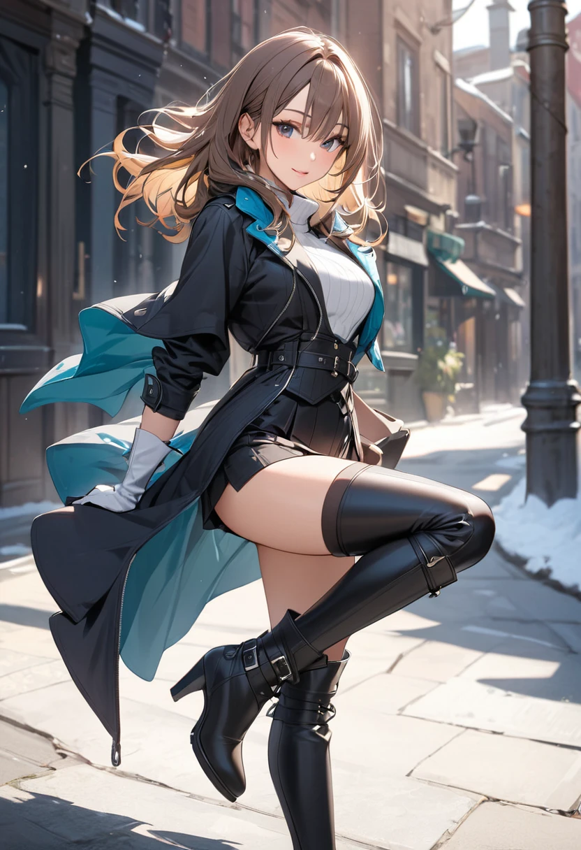 Beautiful woman in knee-high boots