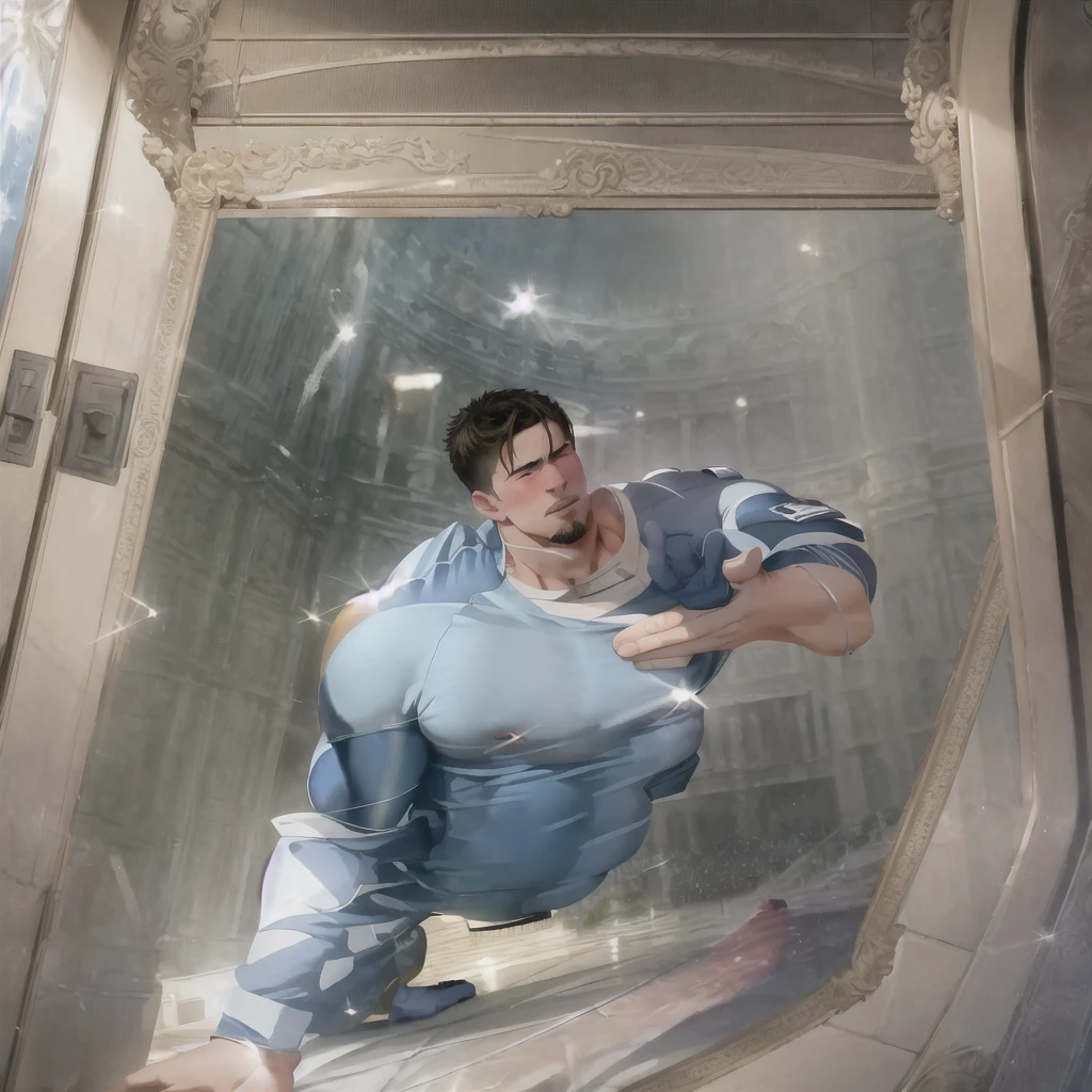 ((masterpiece)), ((best quality:1.2)), High Resolution, 8k, (ultra_realistic:1.3), (photorealistic:1.4), young muscular sexy athletic handsome brunette hunk, full body, big round firm ass, skimpy nude, smooth skin, bright eyes, sweaty, blushing, NSFW, lying down, butthole exposed, locker room, (dynamic movement) (dynamic scenery), masterpiece, ikemen, arrogant mocking look, looking at viewer, highest quality, masterpiece, Award Winning, Cinematic, high budget, epic realistic