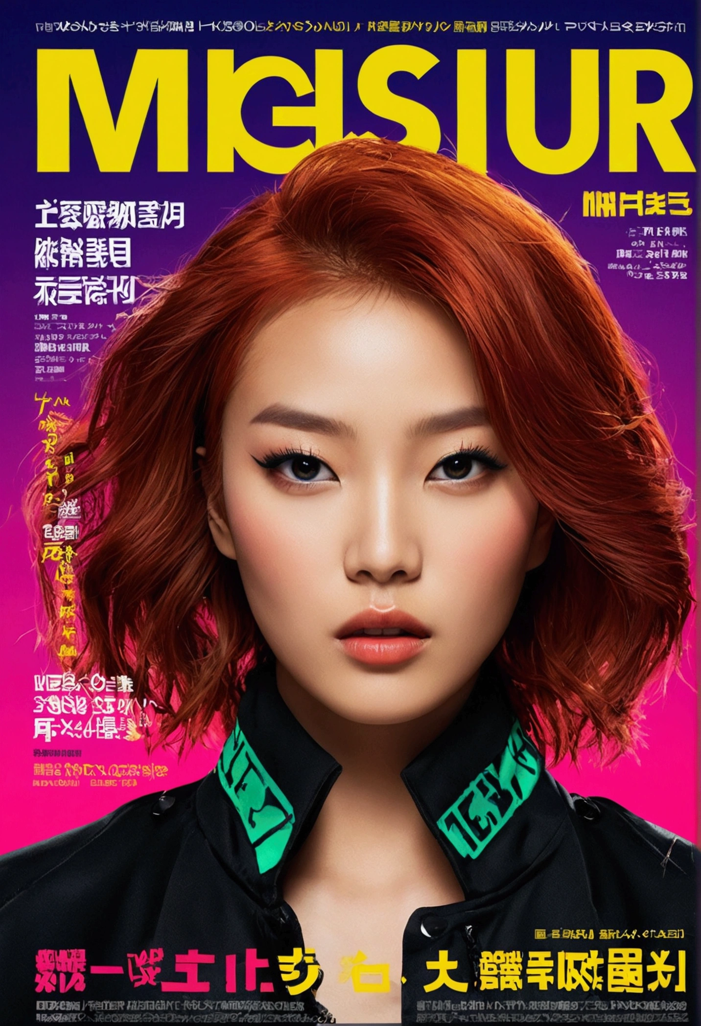 ((((dramatic))), (((Perseverance))), (((intense))) film poster featuring a young red hair 女武士 as the central character. She stands confidently in the center of the poster, wearing a fashionable and edgy Harajuku-inspired hip hop 全套武士服装, with a determined Express on her face. The background is aesthetic atmospheric dark and Perseverance, With a sense of danger and tension. The text is bold and striking, with a striking tagline that adds to the overall feeling of drama and excitement. The color palette is mainly dark with splashes of Energetic neon colors, giving the poster a Dynamic and visually striking appearance,Standing picture
(Magazine:1.3), (cover-style:1.3), Fashionable, Miss, Energetic, Full set of clothing, Sexy seductive posing, front side, rich and colorful, Dynamic, background, element, confident, Express, Keep, statement, Accessories, majestic, curled, About, Touch, Scenes, text, cover, bold, striking, title, fashionable, Font, striking, title, Bigger, striking, Modern, trend, Key Points, Fashion,